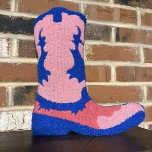 Luxe Collection Western Southwest Cowgirl Boot Throw Pillow ADORABLE 16"